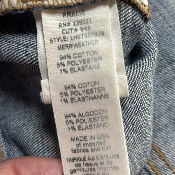 NEW Frame Le High Straight Fade In Merriweather Distressed Raw Hem Size 32 - Picture 12 of 13
